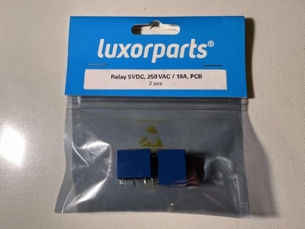 Luxorpart Rele 5VDC, 250VAC/10A PCB Mount