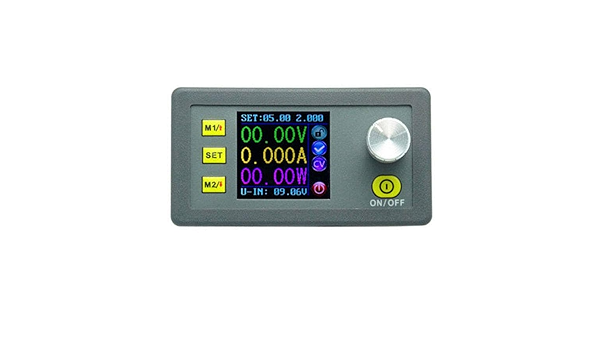 DP50V5A Programmable Control Power Supply Module Voltage Regulator, DC 6-55V to 0-50.00V Adjustable Step Down Converter Power Supply with Integrated Voltmeter Ammeter Color Display