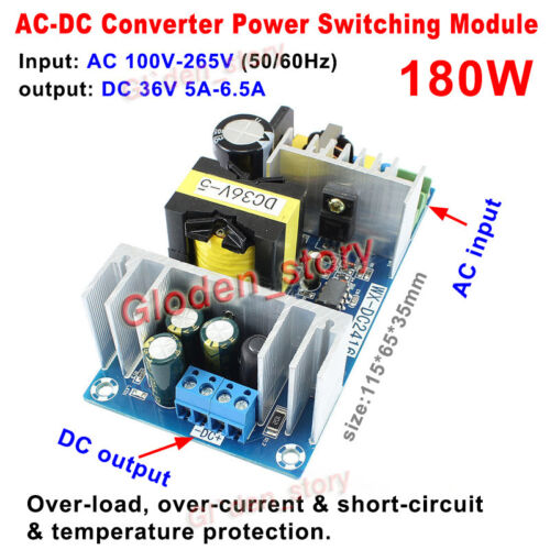 High Power AC-DC Converter 110V 220V 230V to 36V 5A 180W Switching Power Supply